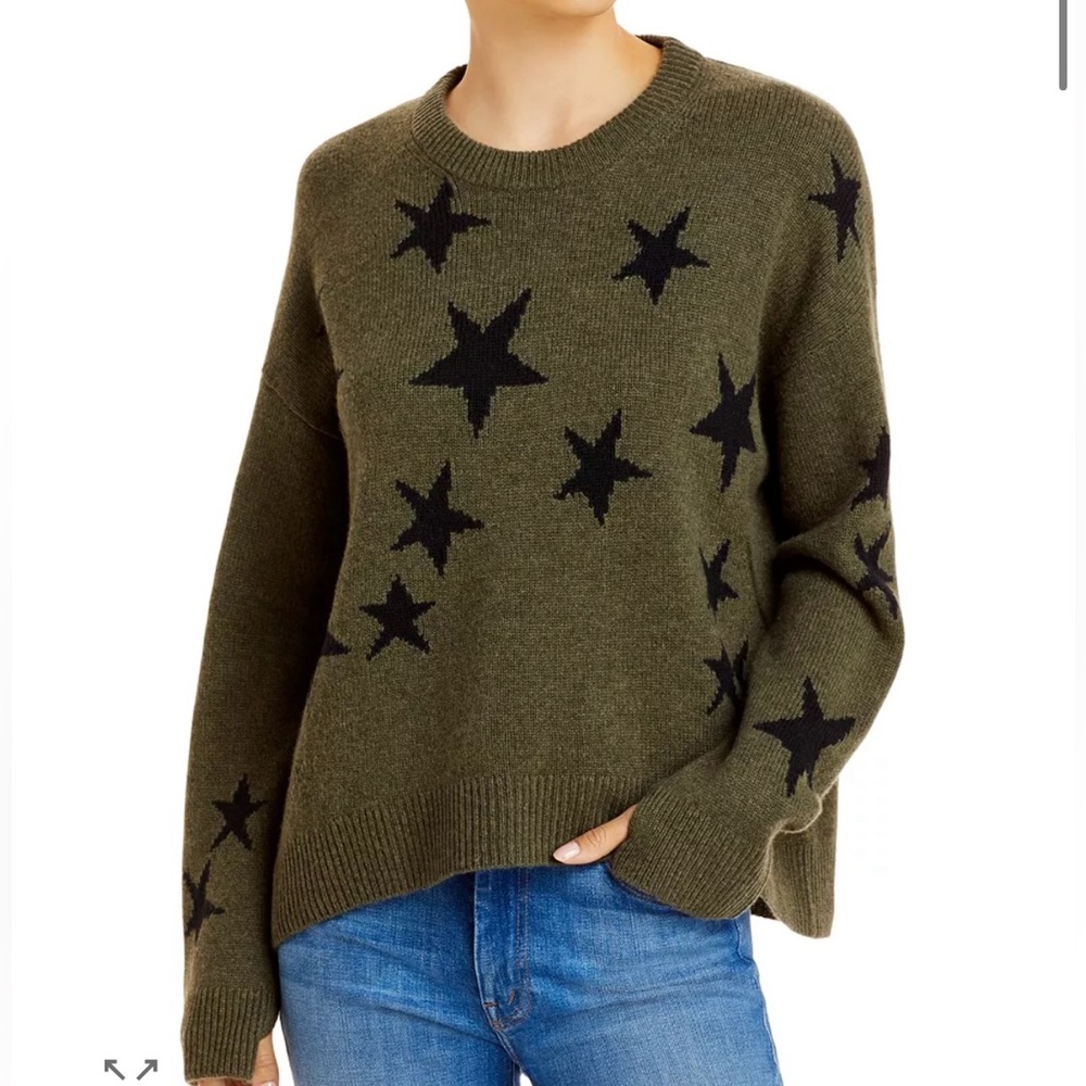 Zadig and Voltaire Markus Stars Green Cashmere Sweater